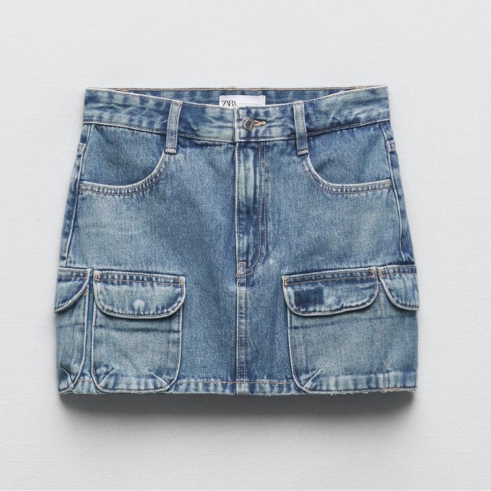 Denim Cargo Skirt